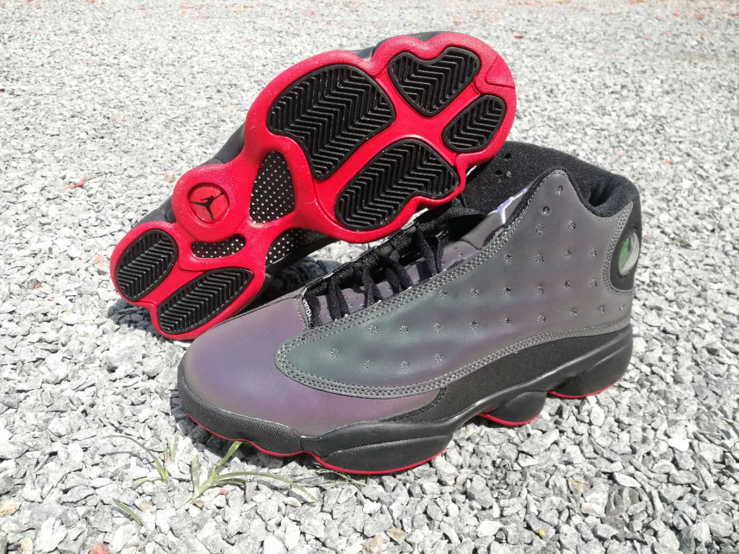 Air Jordan 13 Retro 3M Chameleon Grey Black Red Shoes